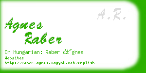 agnes raber business card